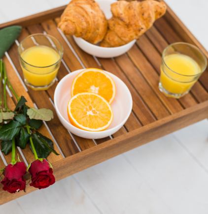 Complimentary welcome drinks and a gift basket